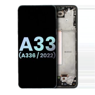 OLED Display mit Rahmen für Samsung Galaxy A33 5G (A336 / 2022) (Service Pack) (Black (Schwarz))