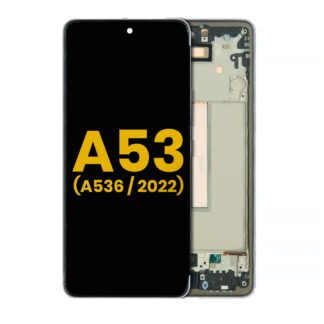 OLED Display mit Rahmen für Samsung Galaxy A53 5G (A536 / 2022) (professionell aufgearbeitet) (Black (Schwarz))
