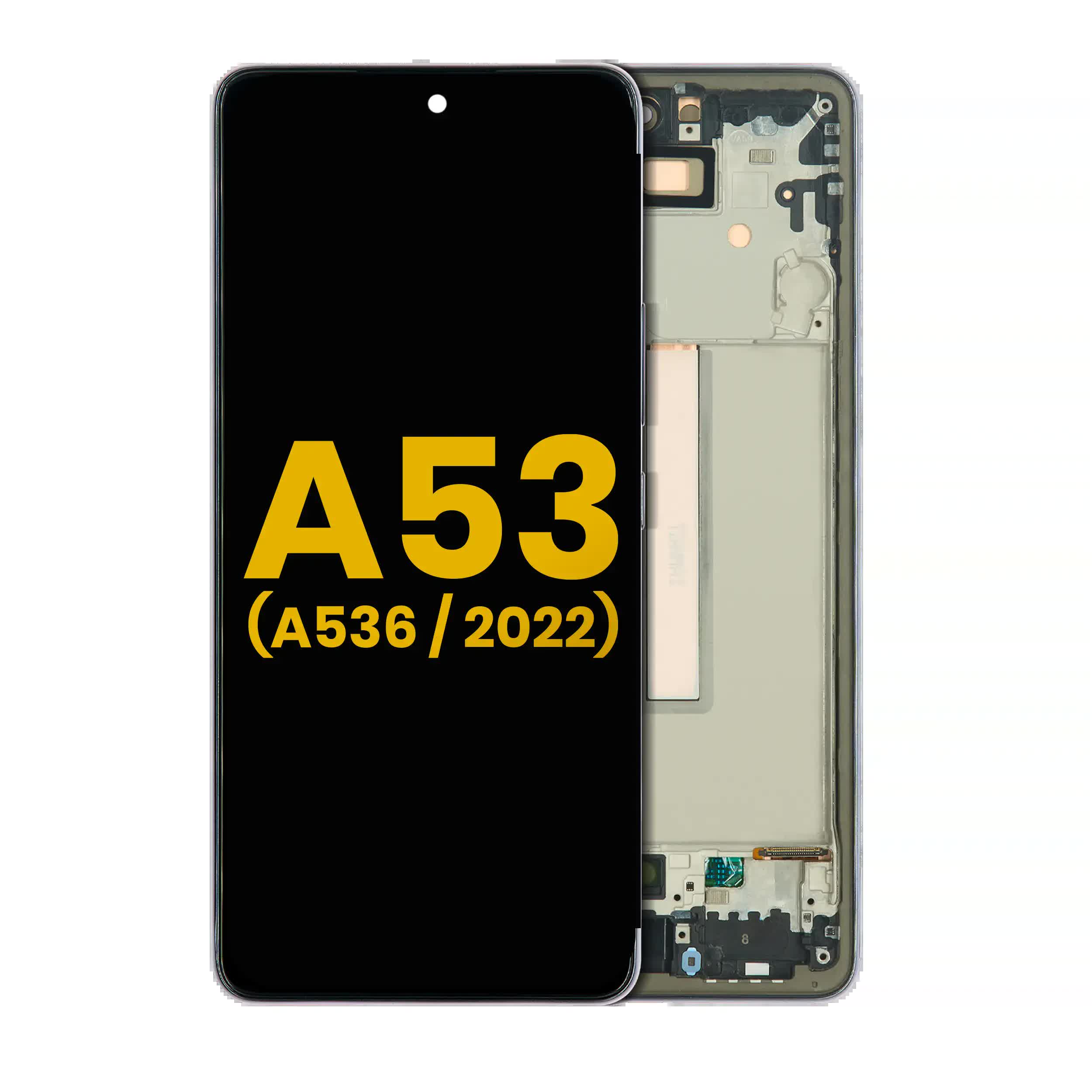 OLED Display mit Rahmen für Samsung Galaxy A53 5G (A536 / 2022) (professionell aufgearbeitet) (Black (Schwarz))