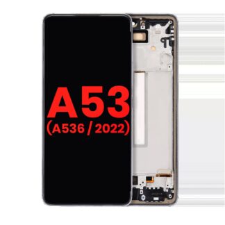 OLED Display mit Rahmen für Samsung Galaxy A53 5G (A536 / 2022) (6.36") (Aftermarket Plus) (Black (Schwarz))