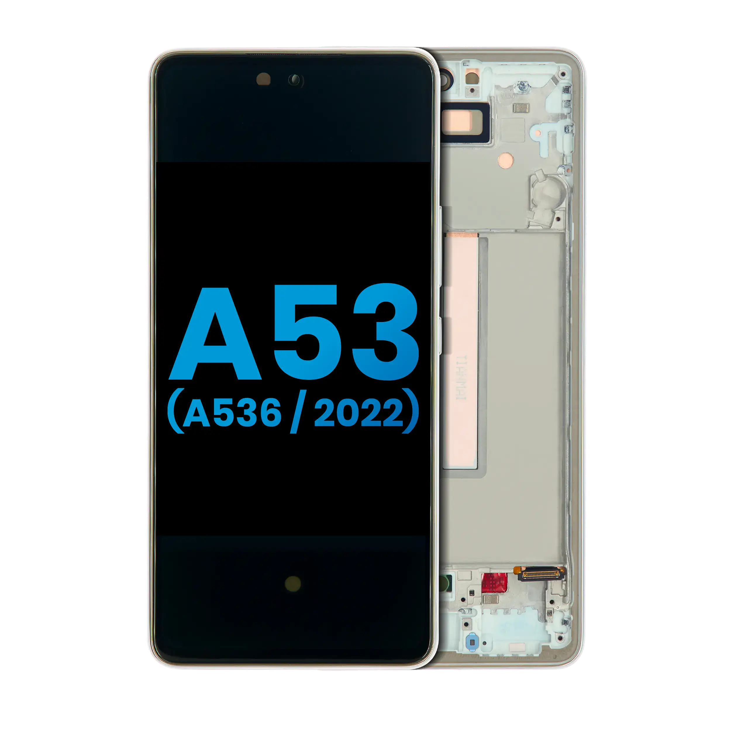 OLED Display mit Rahmen für Samsung Galaxy A53 5G (A536 / 2022) (6.36") (Aftermarket Plus) (Peach) – Bild 4