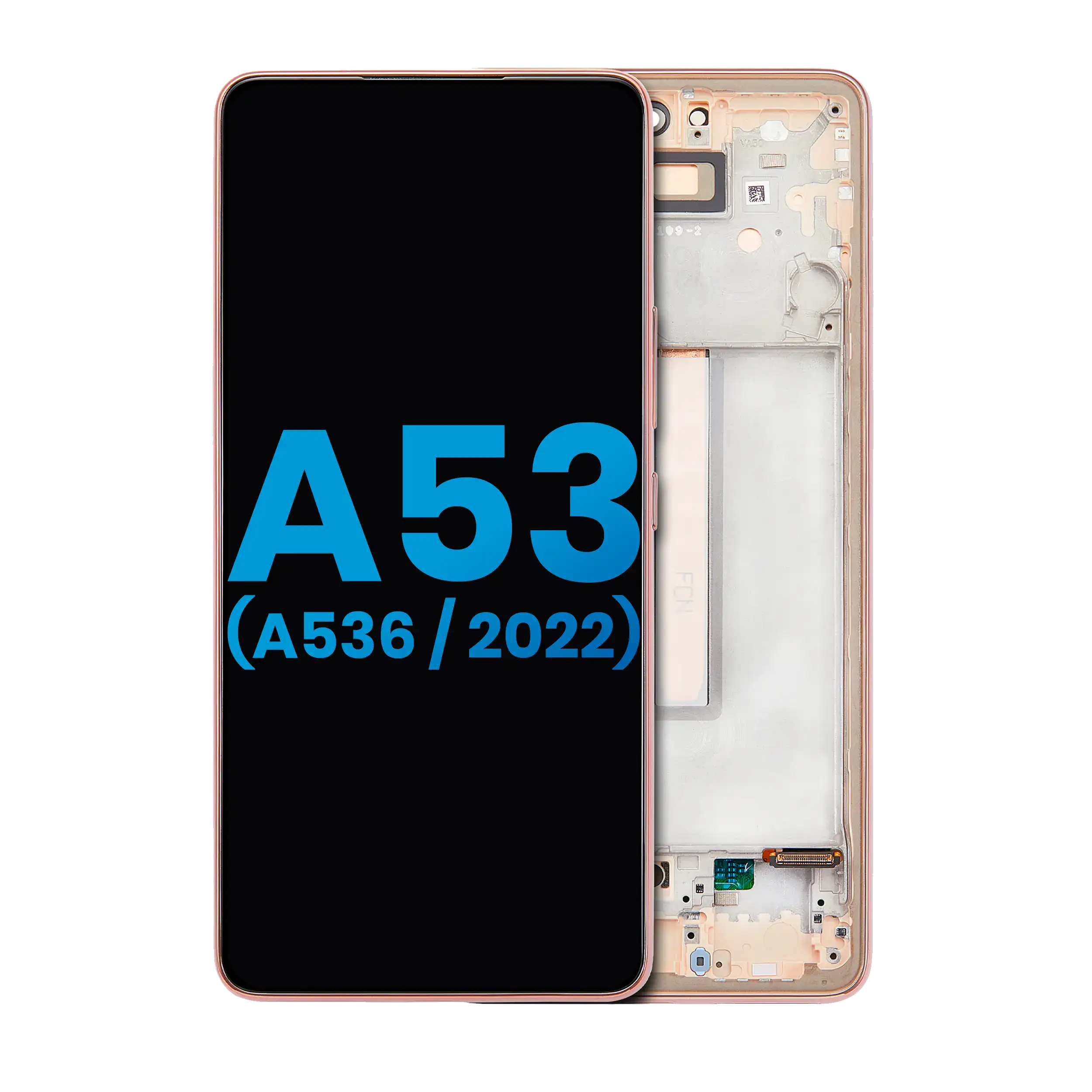 OLED Display mit Rahmen für Samsung Galaxy A53 5G (A536 / 2022) (6.36") (Aftermarket Plus) (Peach) – Bild 5