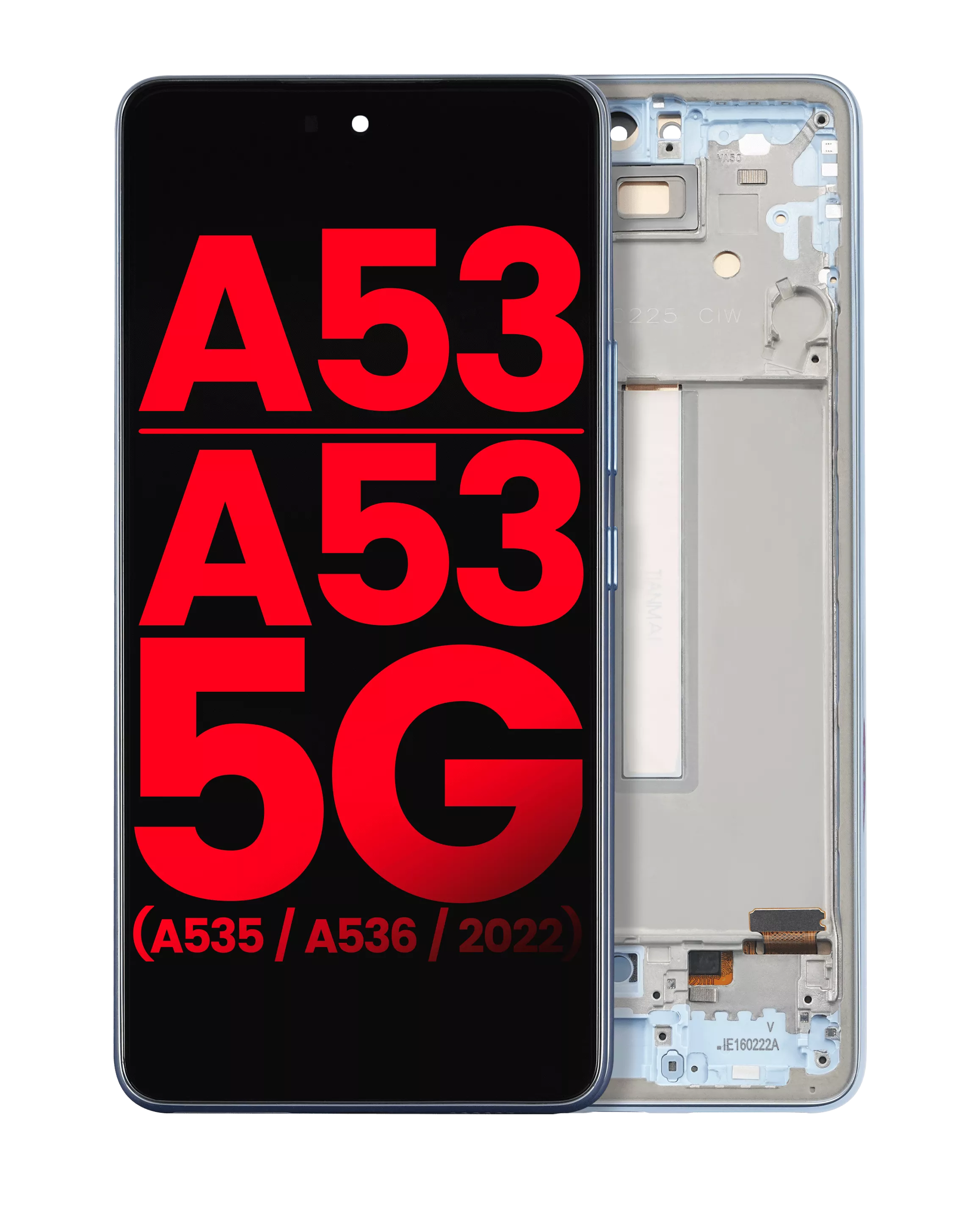 OLED Display mit Rahmen für Samsung Galaxy A53 5G (A536 / 2022) (6.36") (Aftermarket Plus) (Blue (Blau)) – Bild 3