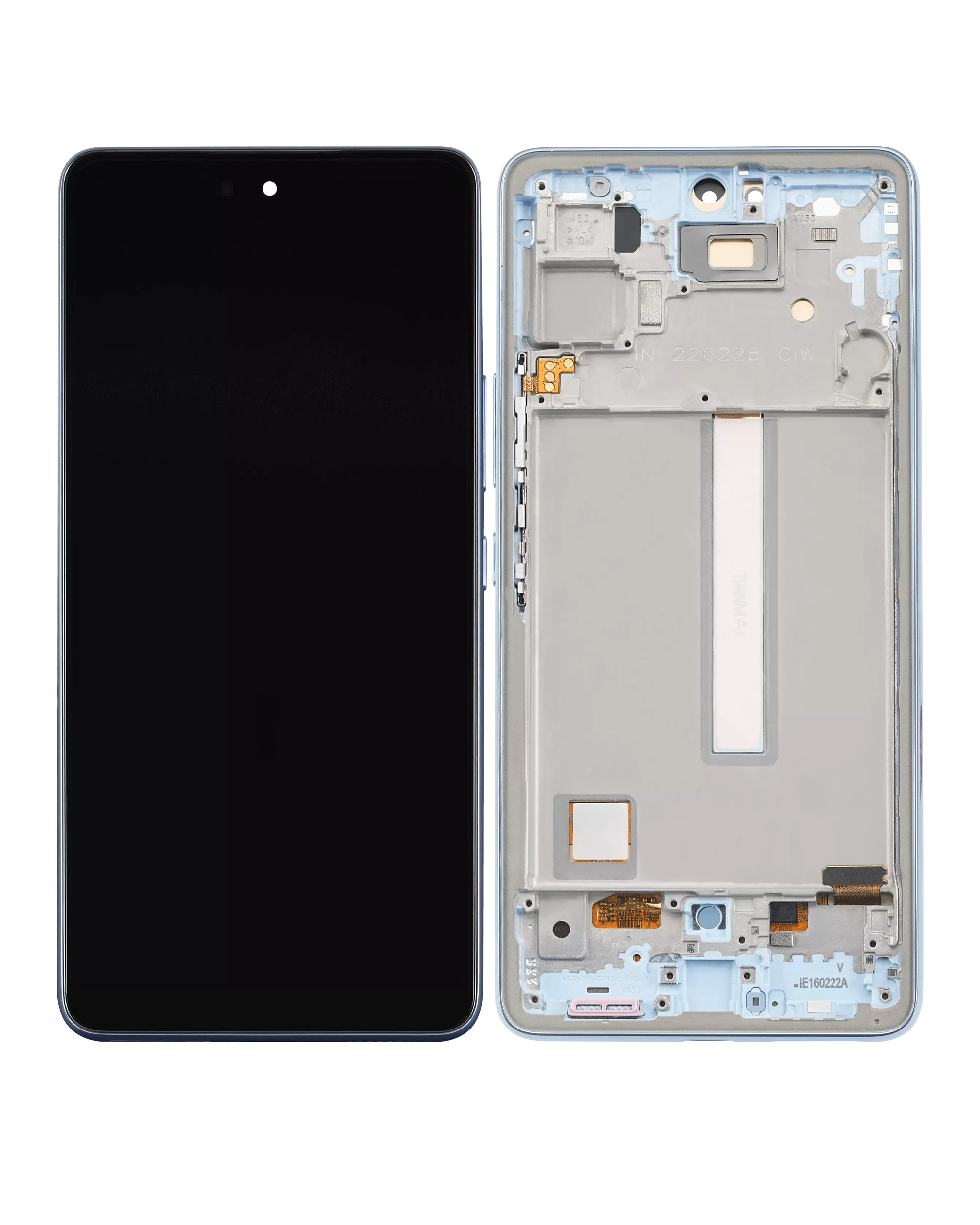 OLED Display mit Rahmen für Samsung Galaxy A53 5G (A536 / 2022) (6.36") (Aftermarket Plus) (Blue (Blau)) – Bild 4