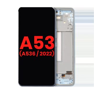 OLED Display mit Rahmen für Samsung Galaxy A53 5G (A536 / 2022) (6.36") (Aftermarket Plus) (Blue (Blau))