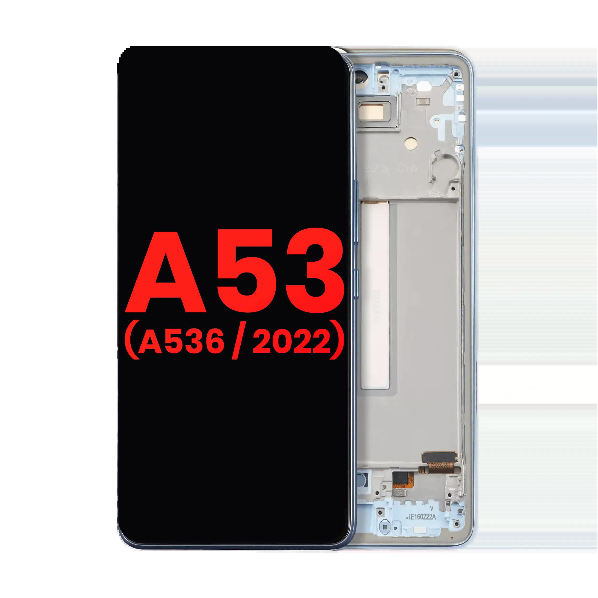 OLED Display mit Rahmen für Samsung Galaxy A53 5G (A536 / 2022) (6.36") (Aftermarket Plus) (Blue (Blau))