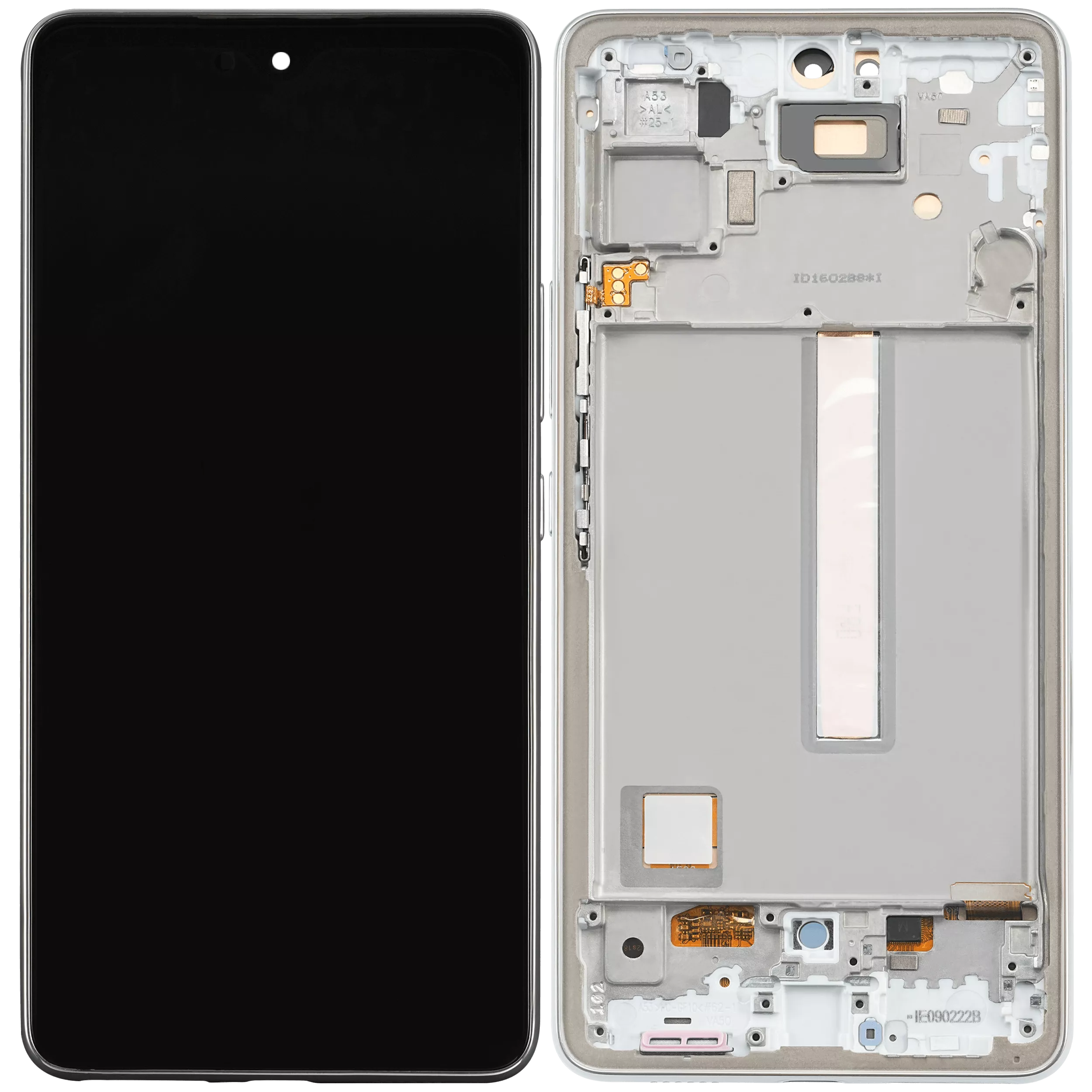 OLED Display mit Rahmen für Samsung Galaxy A53 5G (A536 / 2022) (6.36") (Aftermarket Plus) (White (Weiß)) – Bild 2