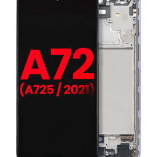OLED Display mit Rahmen für Samsung A72 (A725 / 2021) (6.67") (Aftermarket Plus) (Awesome Violet)