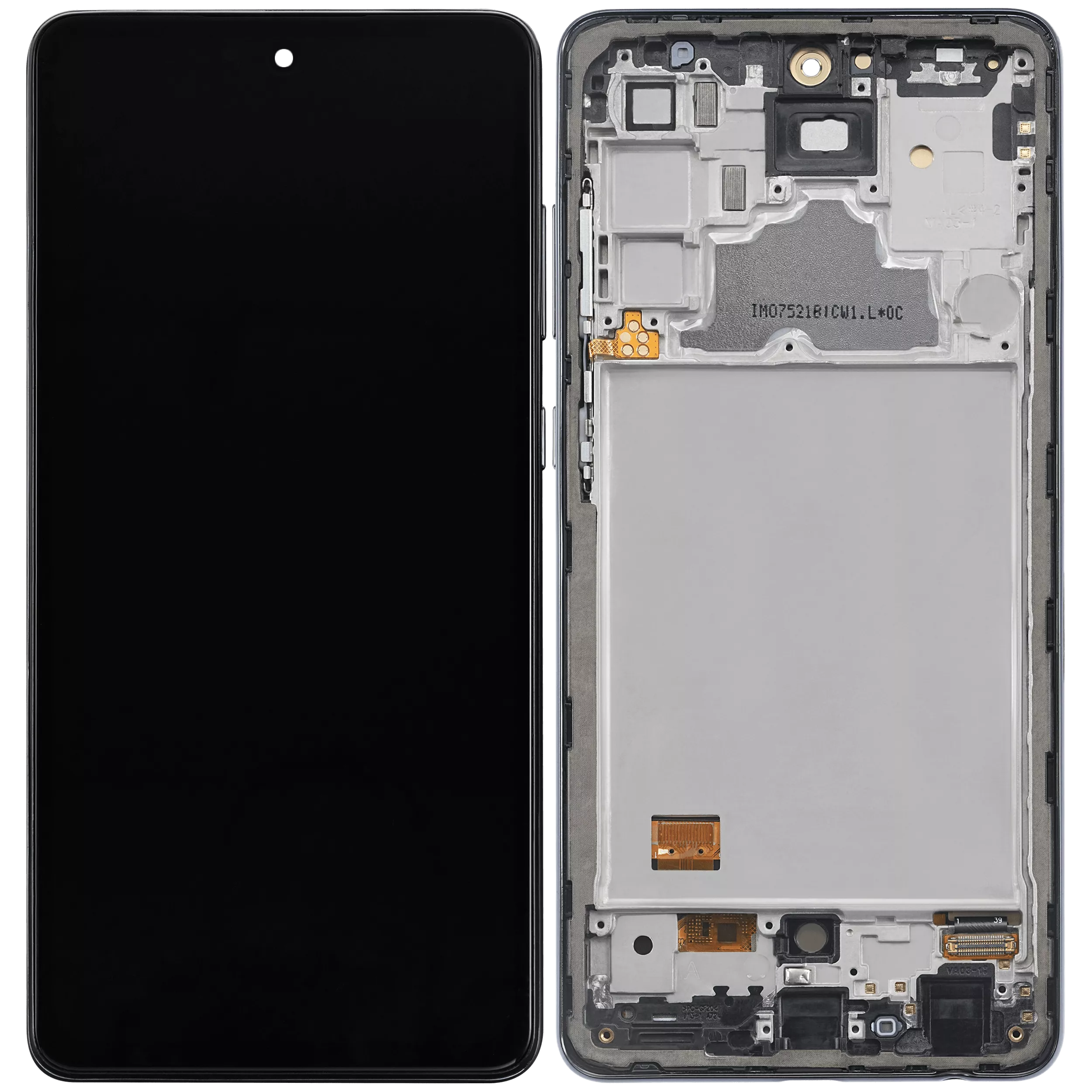 OLED Display mit Rahmen für Samsung A72 (A725 / 2021) (6.67") (Aftermarket Plus) (Awesome Black) – Bild 2