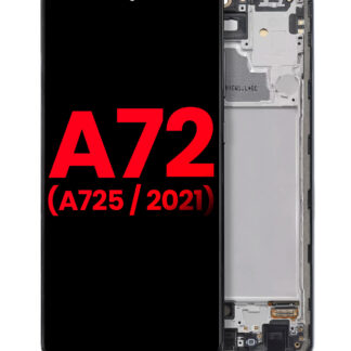 OLED Display mit Rahmen für Samsung A72 (A725 / 2021) (6.67") (Aftermarket Plus) (Awesome Black)