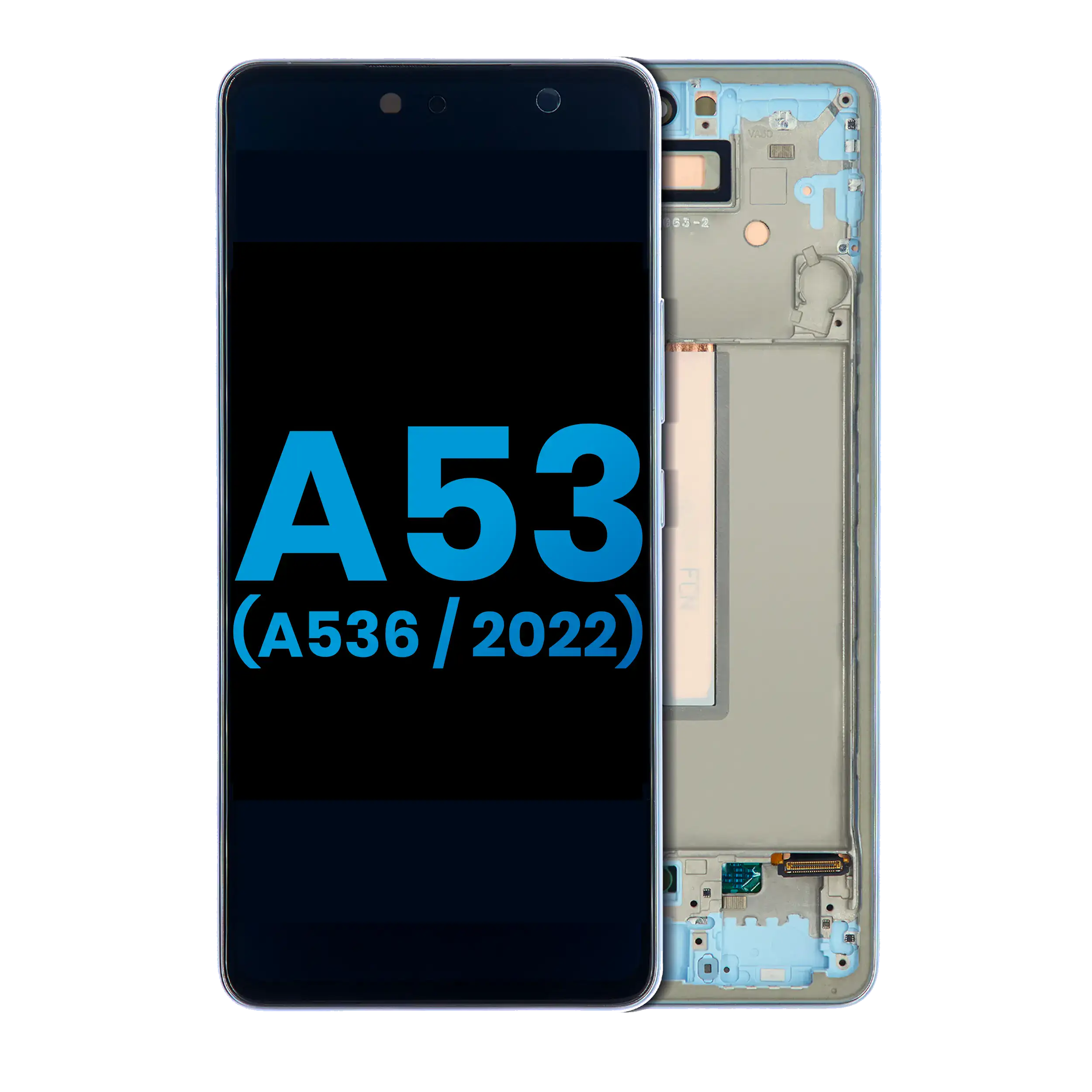 LCD Display mit Rahmen für Samsung Galaxy A53 5G (A536 / 2022) (ohne Fingerabdrucksensor) (Aftermarket: Incell) (Black (Schwarz)) – Bild 3