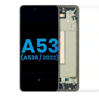 LCD Display mit Rahmen für Samsung Galaxy A53 5G (A536 / 2022) (ohne Fingerabdrucksensor) (Aftermarket: Incell) (Black (Schwarz))
