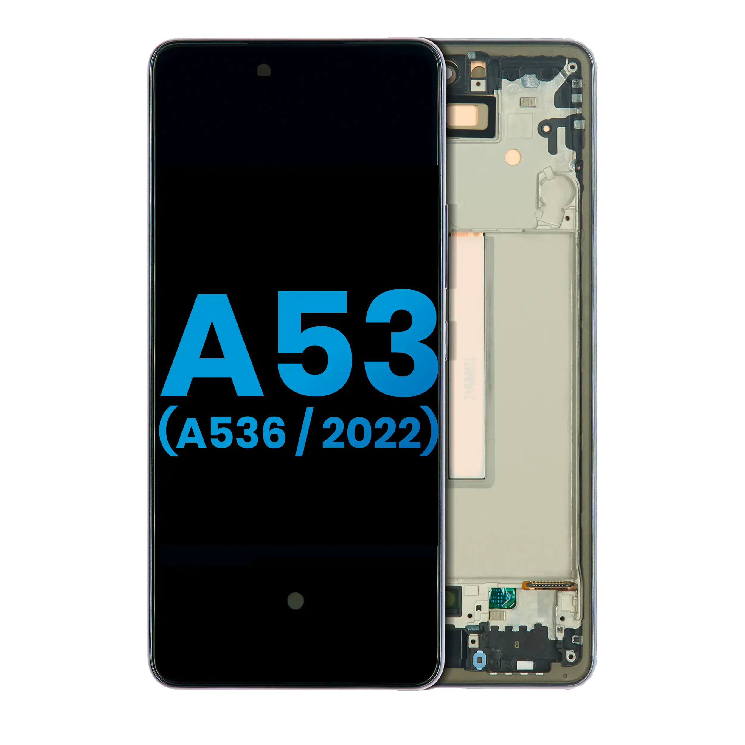 LCD Display mit Rahmen für Samsung Galaxy A53 5G (A536 / 2022) (ohne Fingerabdrucksensor) (Aftermarket: Incell) (Blue (Blau)) – Bild 6