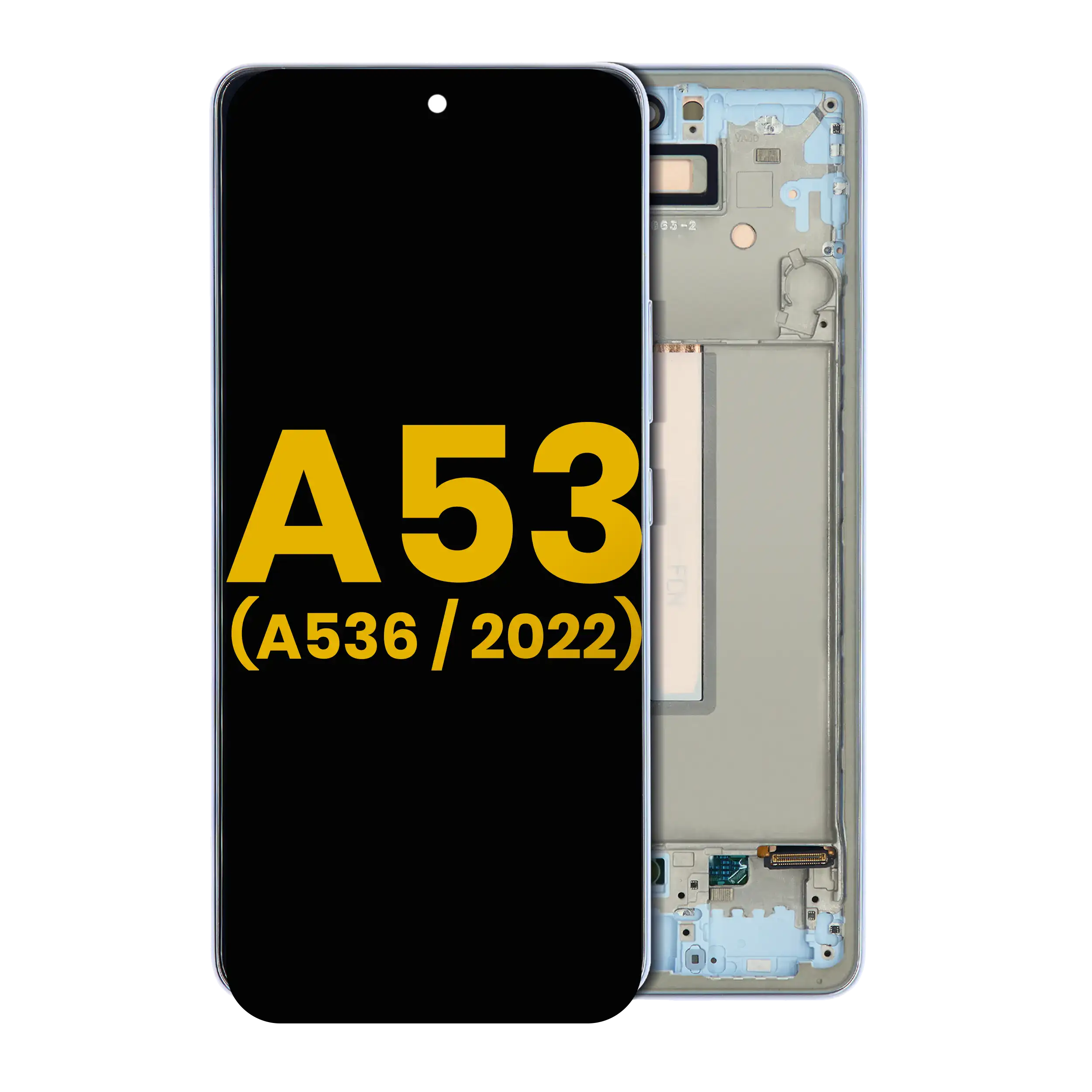 LCD Display mit Rahmen für Samsung Galaxy A53 5G (A536 / 2022) (ohne Fingerabdrucksensor) (Aftermarket: Incell) (White (Weiß)) – Bild 3