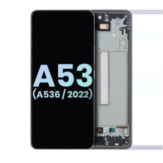 OLED Display mit Rahmen für Samsung Galaxy A53 5G (A536 / 2022) (Service Pack) (Black (Schwarz))