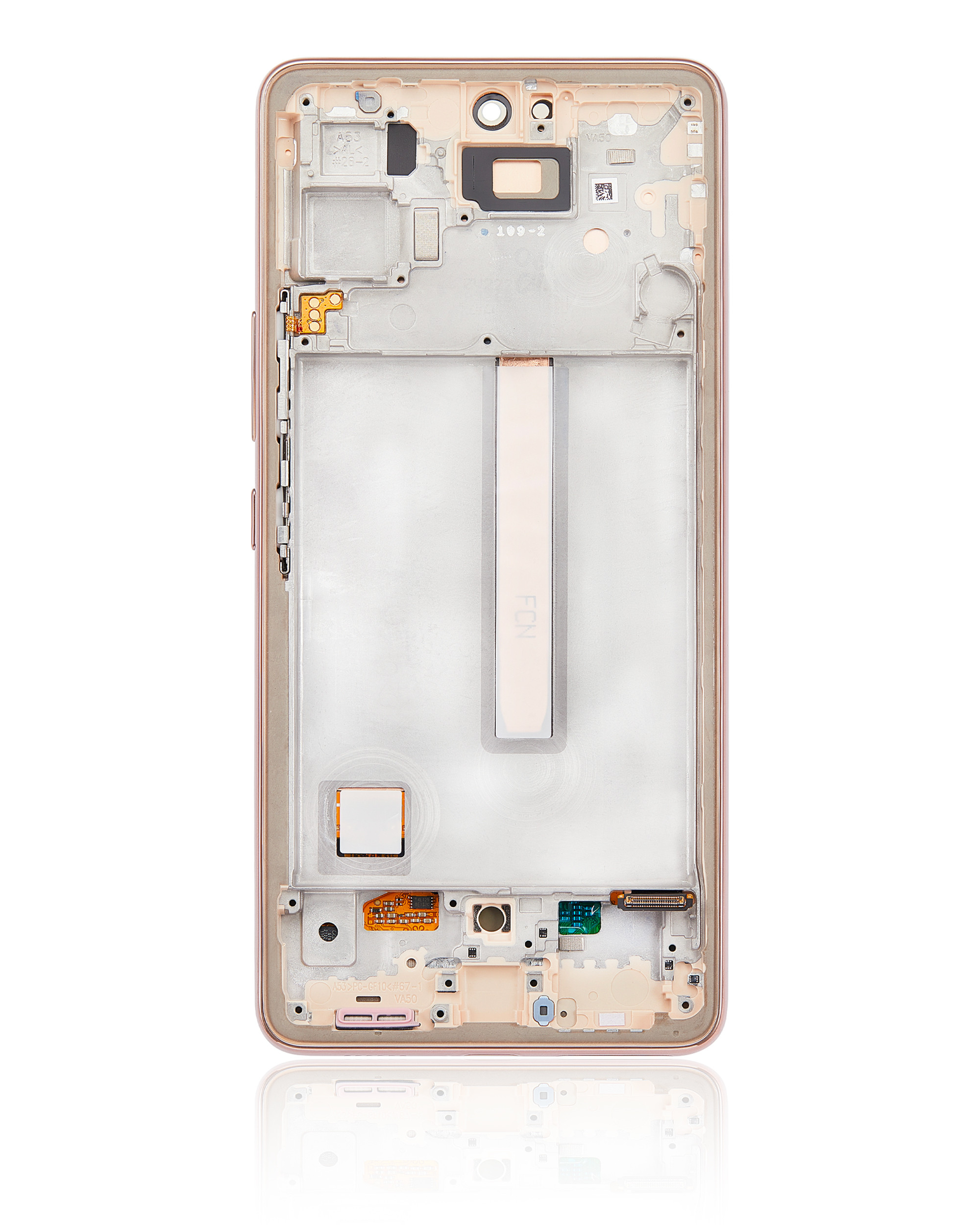 OLED Display mit Rahmen für Samsung Galaxy A53 5G (A536 / 2022) (Service Pack) (Peach) – Bild 2