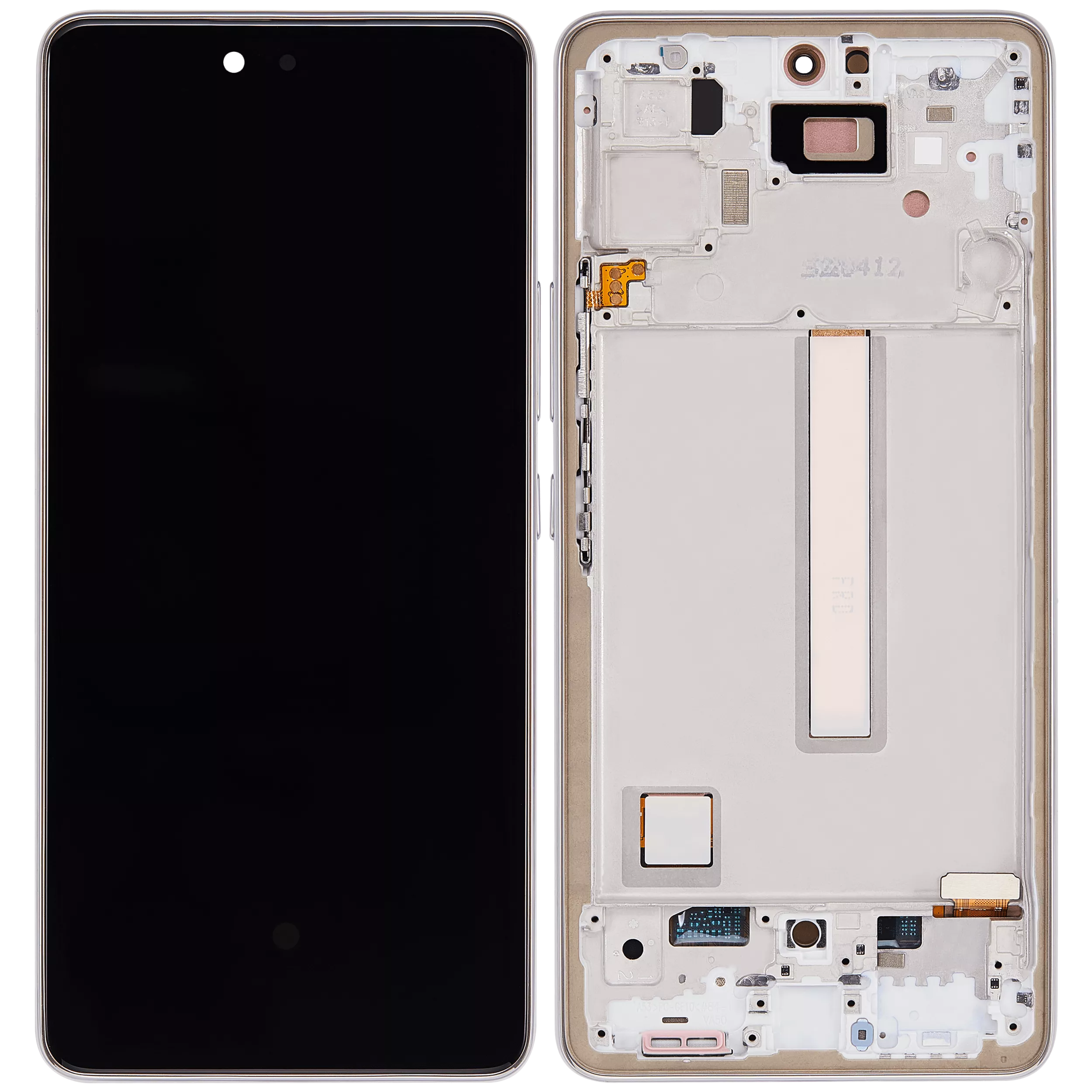 OLED Display mit Rahmen für Samsung Galaxy A53 5G (A536 / 2022) (6.46") (Aftermarket Plus) (White (Weiß)) – Bild 2