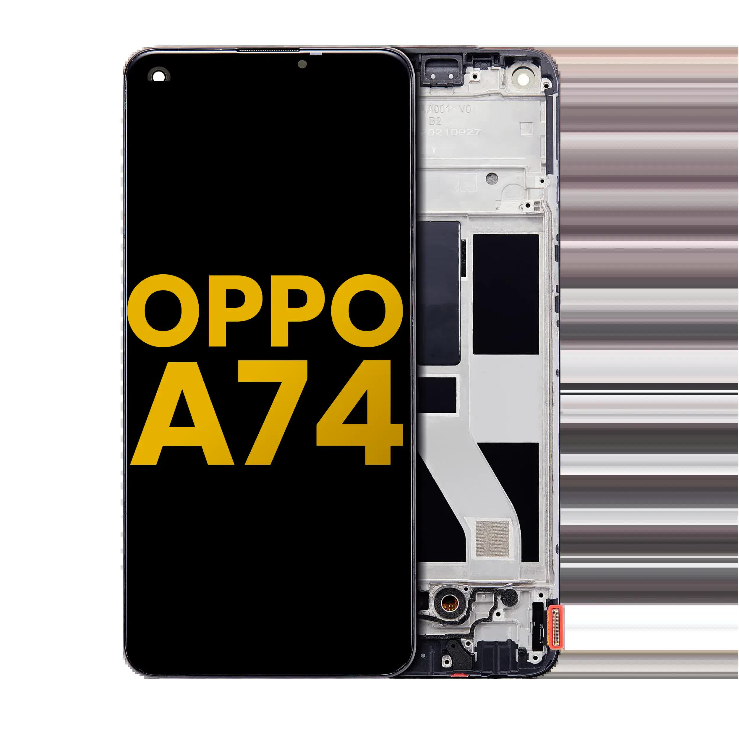 OLED Display mit Rahmen für OPPO A74 4G (professionell aufgearbeitet)