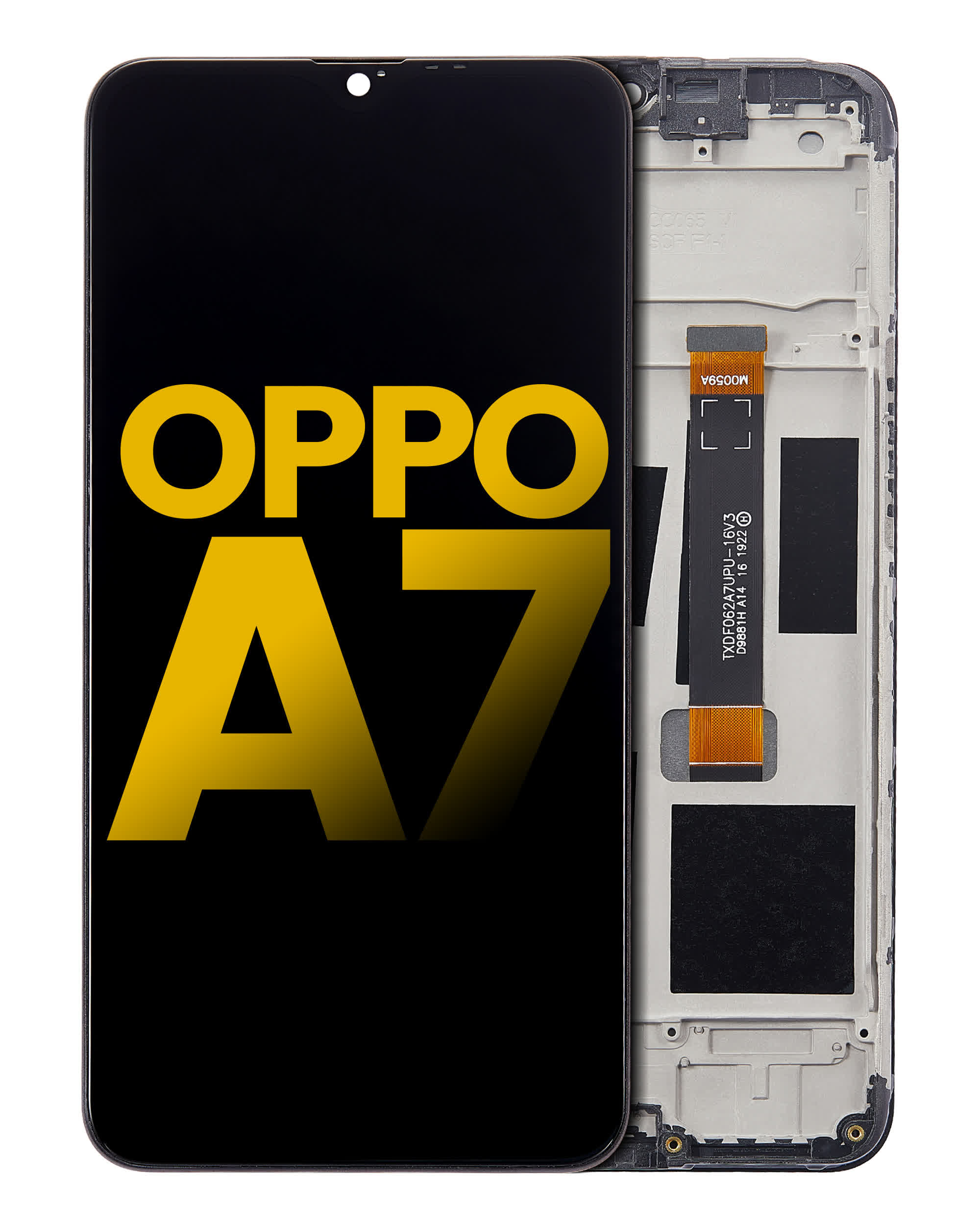 LCD Display mit Rahmen für OPPO A7 (professionell aufgearbeitet)