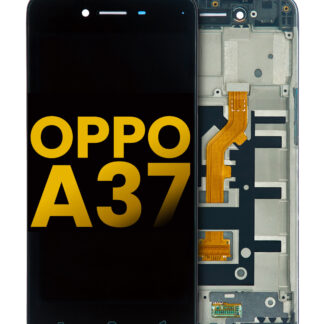 LCD Display mit Rahmen für OPPO A37 (professionell aufgearbeitet) (Black (Schwarz))