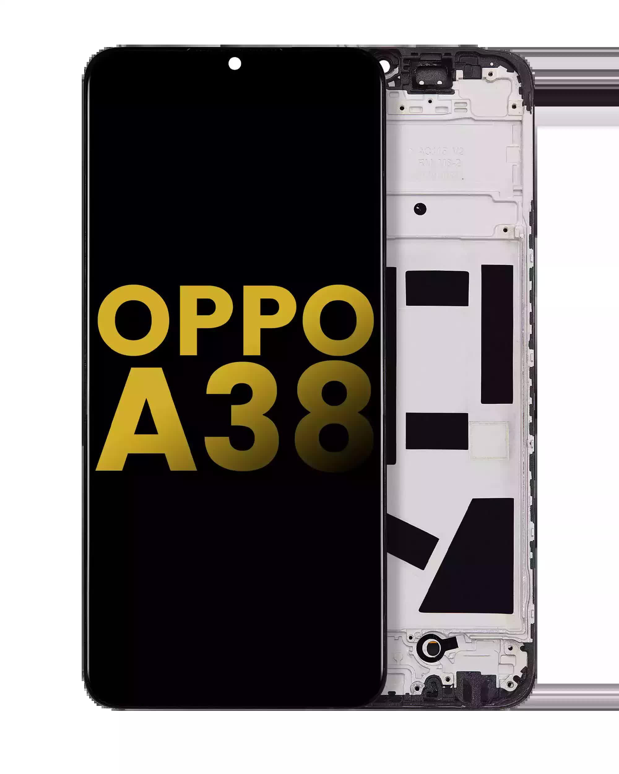 LCD Display mit Rahmen für OPPO A38 (professionell aufgearbeitet)