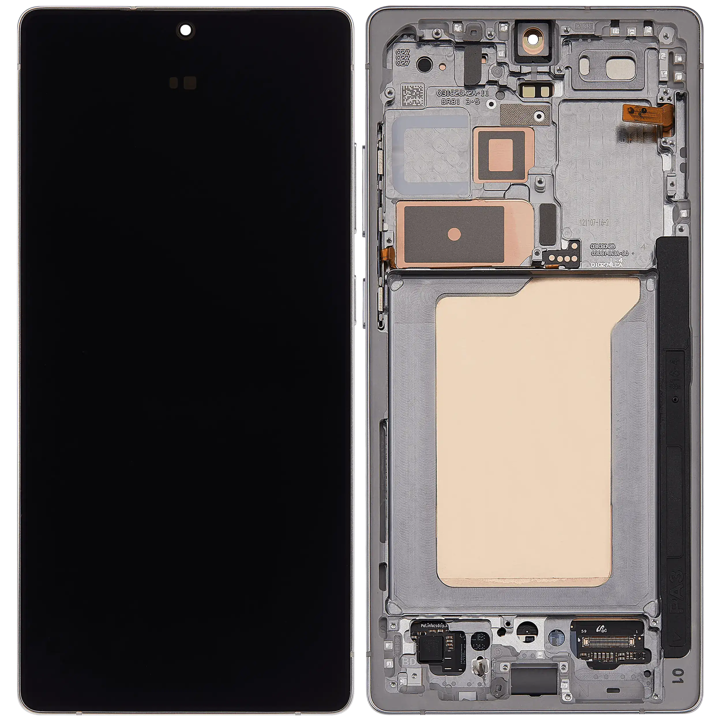 OLED Display mit Rahmen für Samsung Galaxy S25 Ultra 5G (Service Pack ) (US & International) (Titanium White Silver) – Bild 2