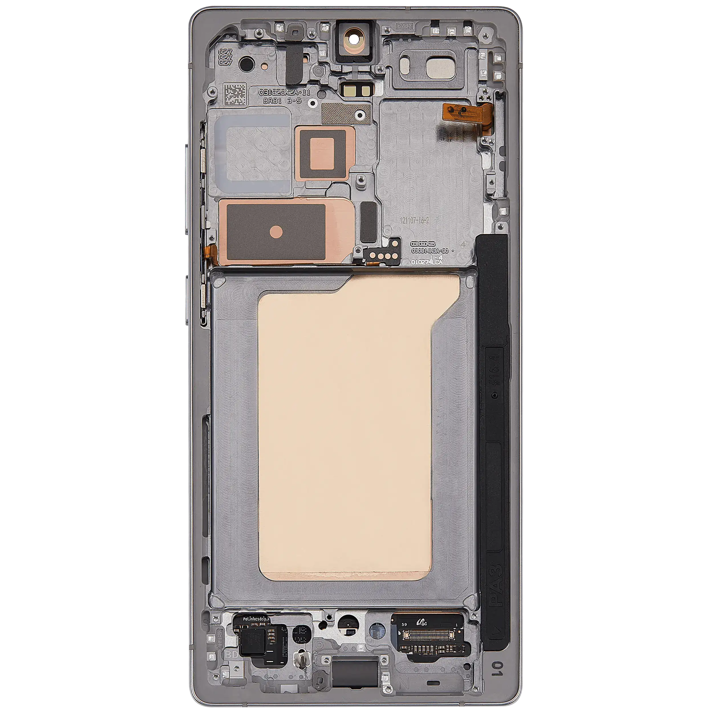 OLED Display mit Rahmen für Samsung Galaxy S25 Ultra 5G (Service Pack ) (US & International) (Titanium White Silver) – Bild 4