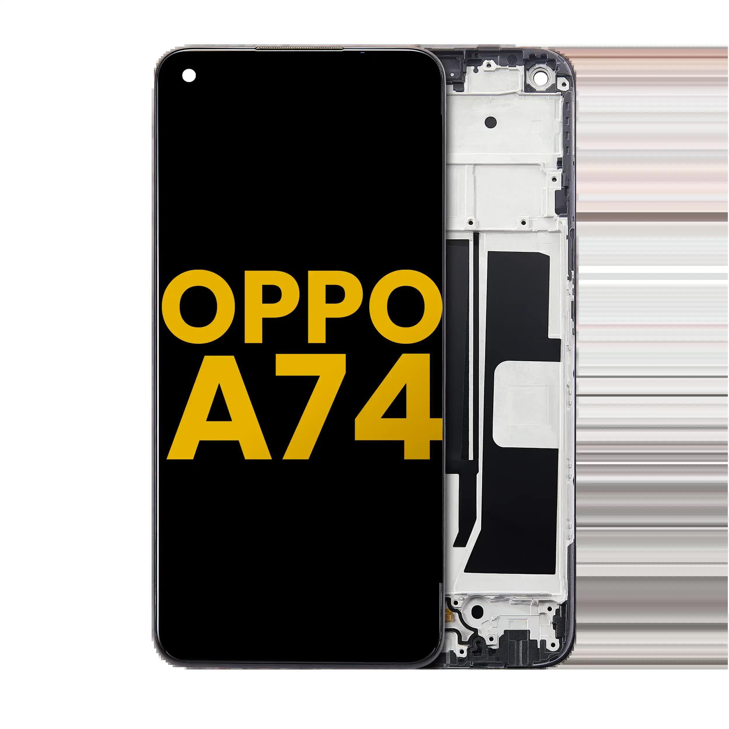 LCD Display mit Rahmen für OPPO A74 5G / A93 5G (professionell aufgearbeitet)
