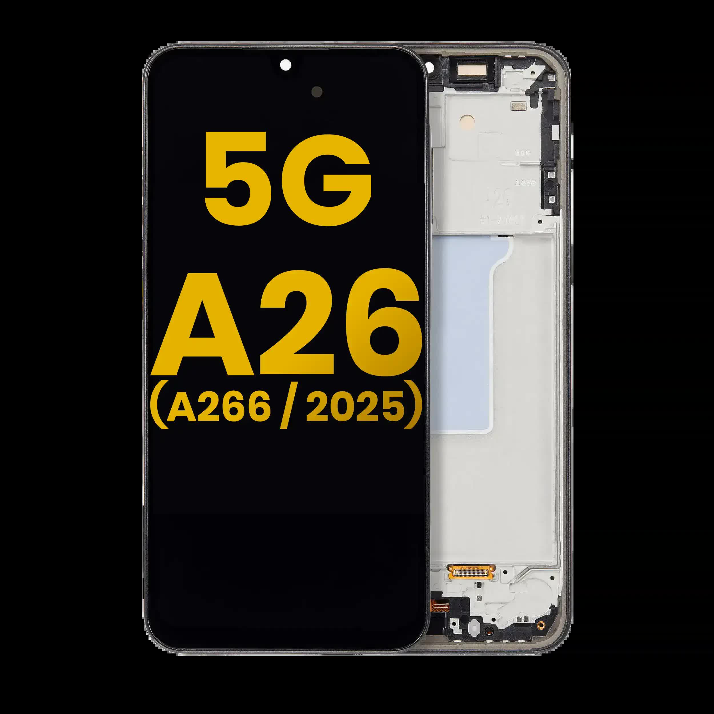 OLED Display mit Rahmen für Samsung Galaxy A26 5G (A266 / 2025) (professionell aufgearbeitet) (Black (Schwarz))