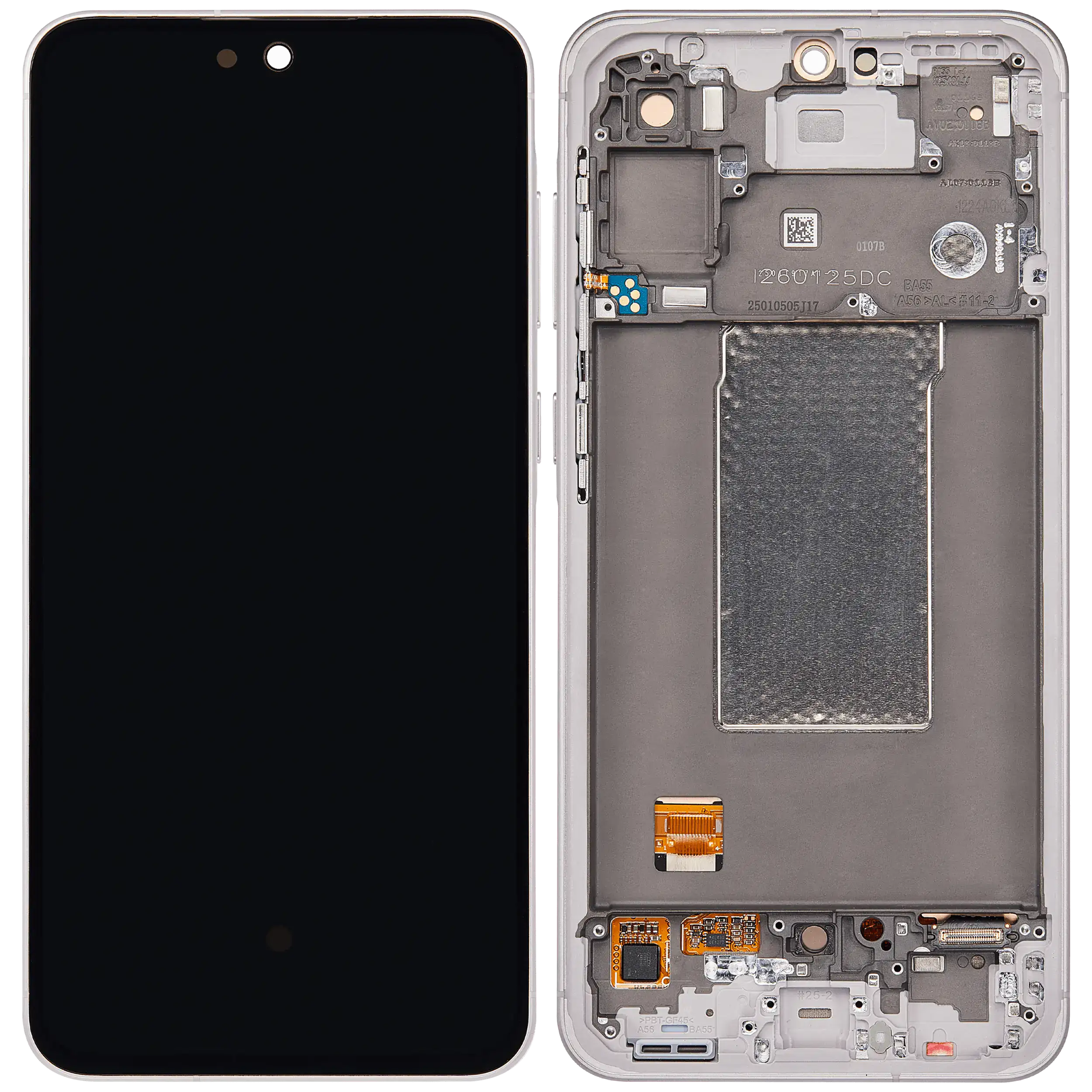 OLED Display mit Rahmen für Samsung Galaxy A56 5G (A566 / 2025) (professionell aufgearbeitet) (Pink (Rosa)) – Bild 2