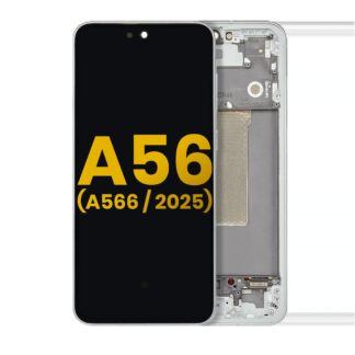 OLED Display mit Rahmen für Samsung Galaxy A56 5G (A566 / 2025) (professionell aufgearbeitet) (Olive)