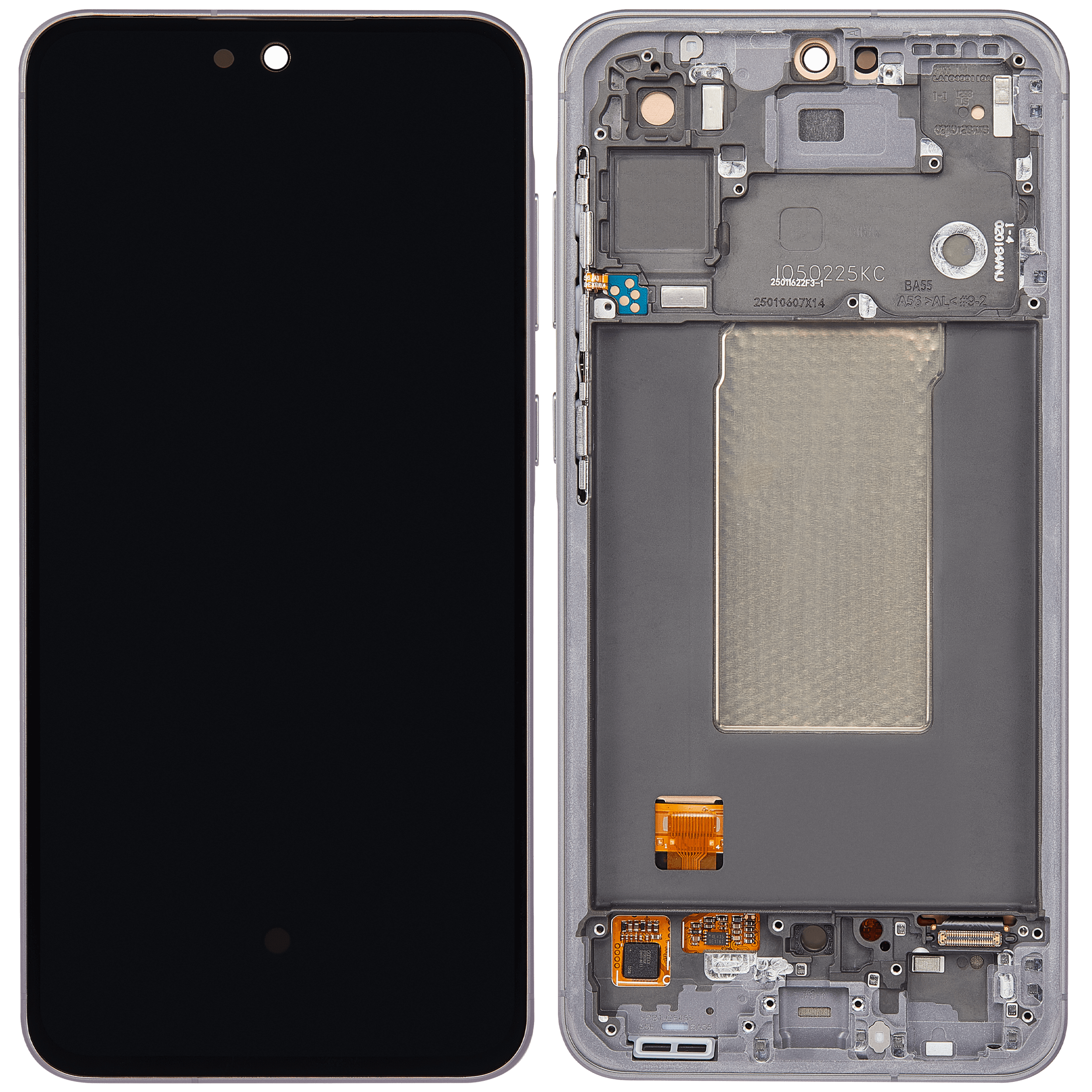 OLED Display mit Rahmen für Samsung Galaxy A56 5G (A566 / 2025) (professionell aufgearbeitet) (Graphite) – Bild 2