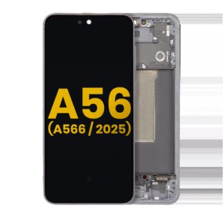 OLED Display mit Rahmen für Samsung Galaxy A56 5G (A566 / 2025) (professionell aufgearbeitet) (Graphite)