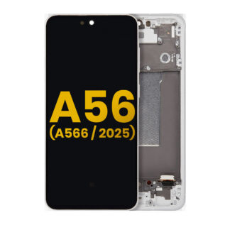OLED Display mit Rahmen für Samsung Galaxy A56 5G (A566 / 2025) (professionell aufgearbeitet) (Lightgray)