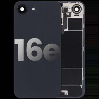 Rückglas mit kabelloses NFC-Laden Flex & Taschenlampen-Flexkabel für iPhone 16e (ausgebautes Originalteil: Grade A) (Black (Schwarz))