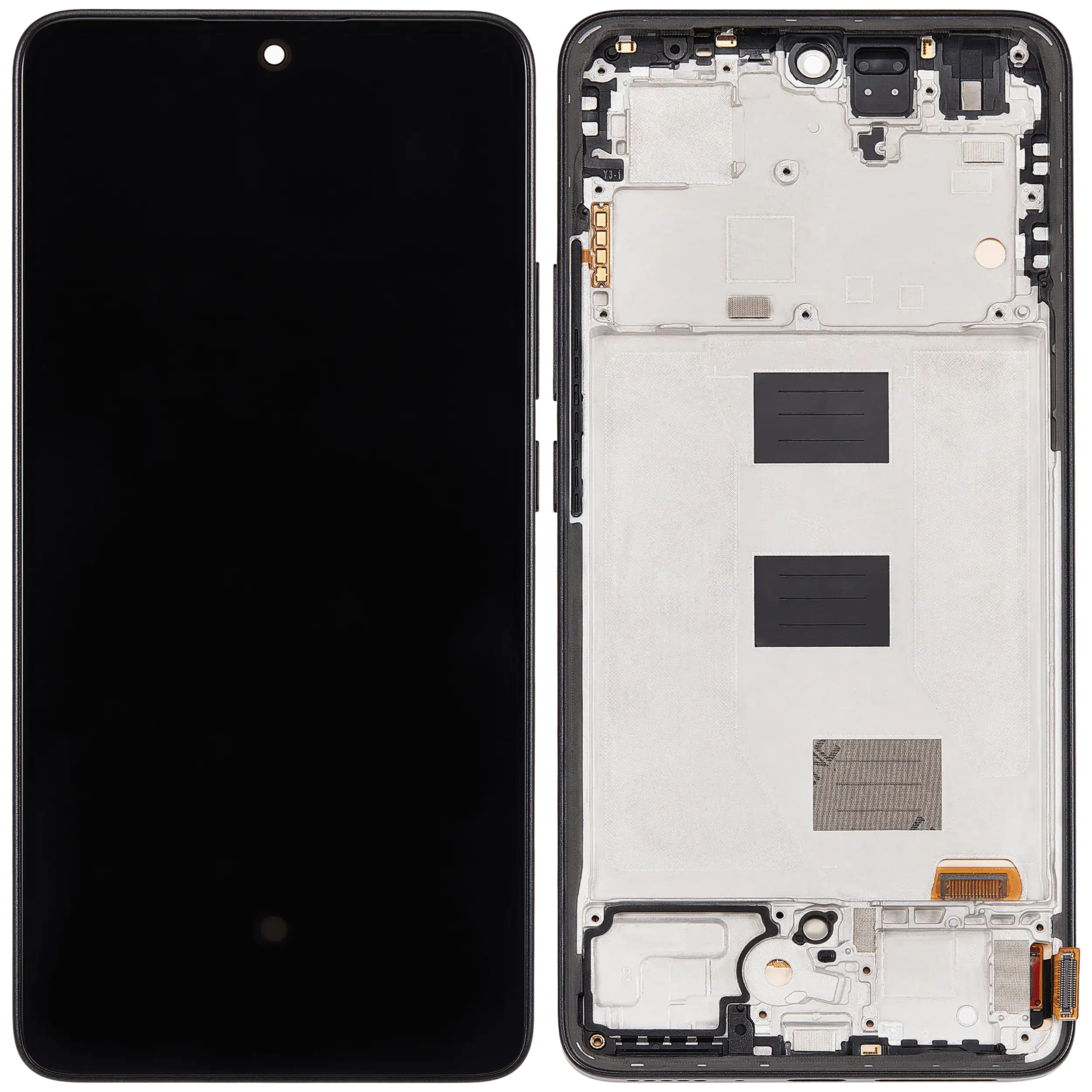 OLED Display mit Rahmen für Xiaomi Redmi Note 14 5G / Poco M7 Pro 5G (professionell aufgearbeitet) (Midnight Black (Schwarz)) – Bild 2