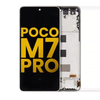 OLED Display mit Rahmen für Xiaomi Poco M7 Pro 5G (professionell aufgearbeitet) (Lunar Dust)