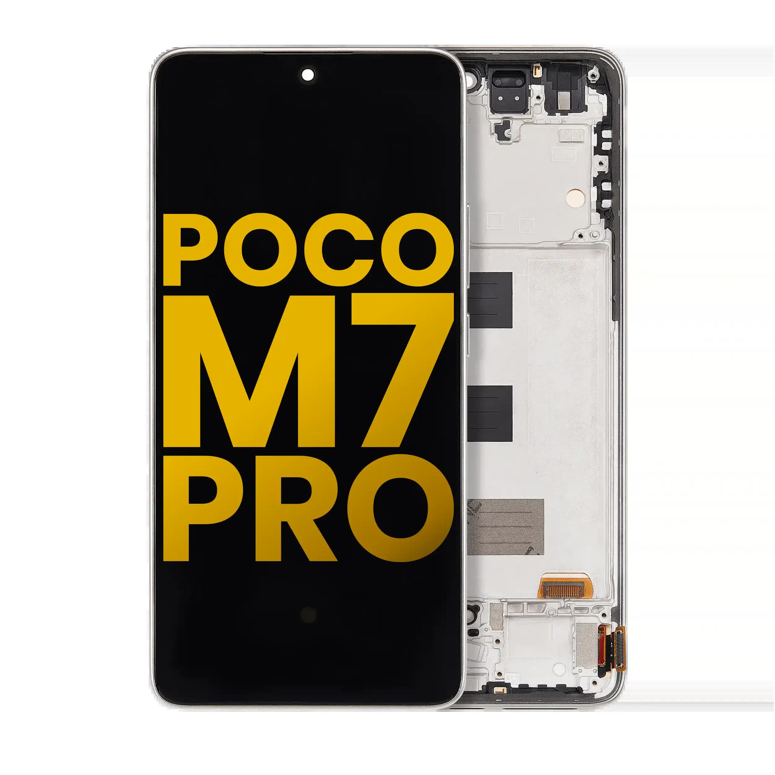 OLED Display mit Rahmen für Xiaomi Poco M7 Pro 5G (professionell aufgearbeitet) (Lunar Dust)