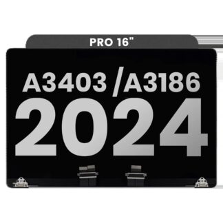 komplette LCD-Displayeinheit für MacBook Pro 16" (A3403 / A3186 Late 2024) (vormontiert Lid Angle Sensor Kabel) (ausgebautes Originalteil: Grade A) (Space Bl