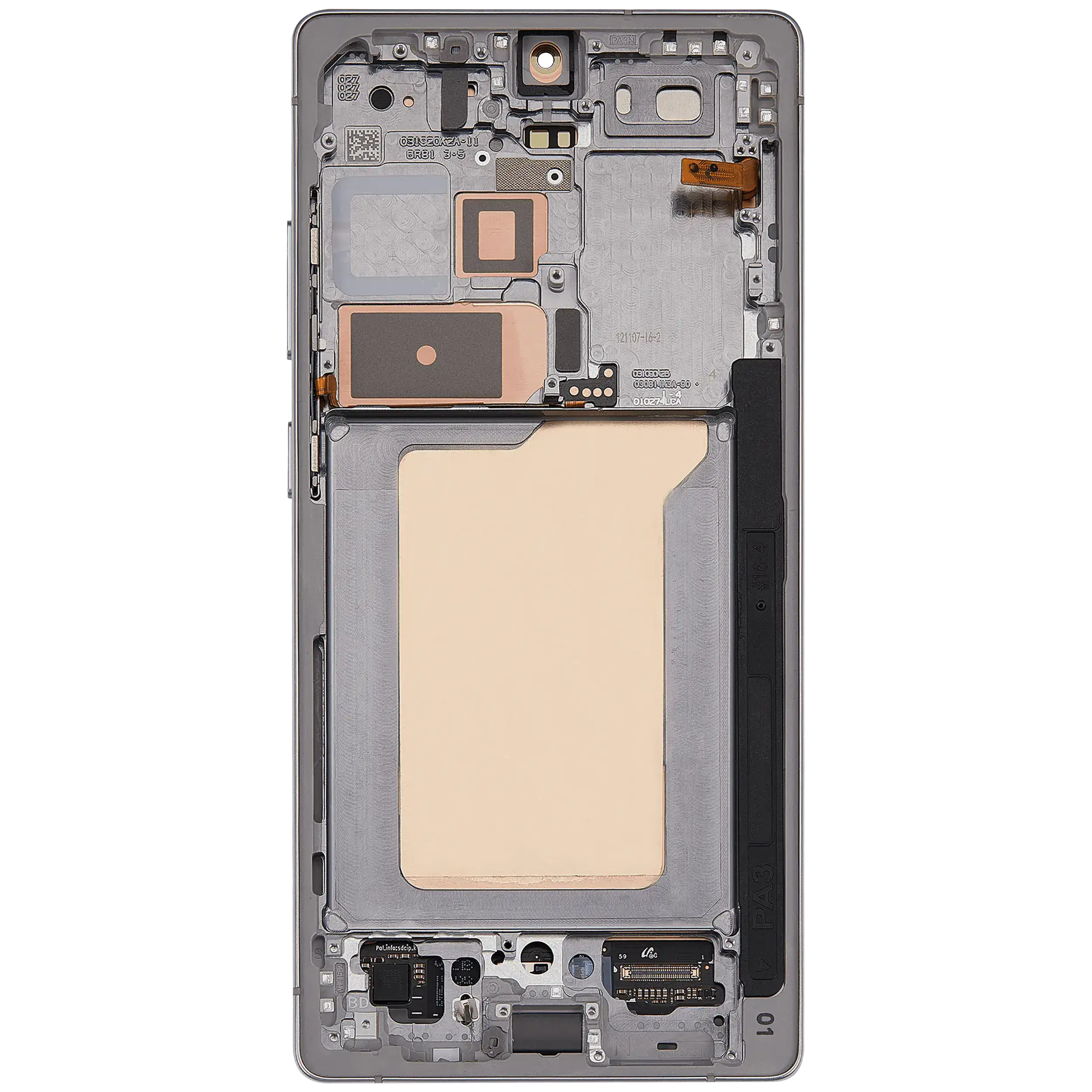 OLED Display mit Rahmen für Samsung Galaxy S25 Ultra 5G (professionell aufgearbeitet) (US & International) (Titanium White Silver) – Bild 4