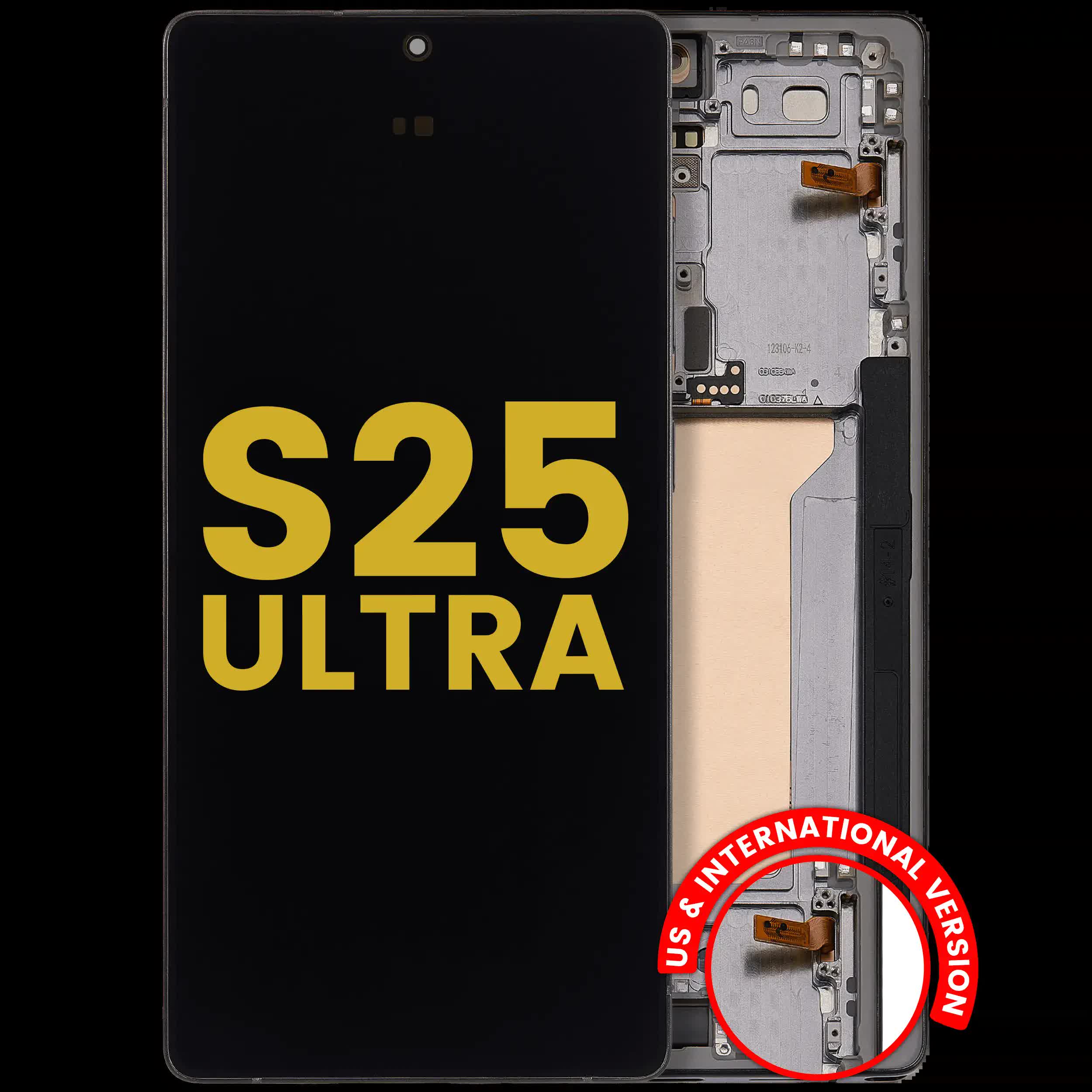 OLED Display mit Rahmen für Samsung Galaxy S25 Ultra 5G (professionell aufgearbeitet) (US & International) (Titanium Jet Black)