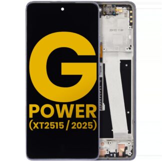 LCD Display mit Rahmen für Motorola Moto G Power 5G (XT2515 / 2025) (professionell aufgearbeitet) (Slate Gray)