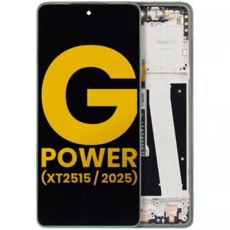 LCD Display mit Rahmen für Motorola Moto G Power 5G (XT2515 / 2025) (professionell aufgearbeitet) (Leaf Green)