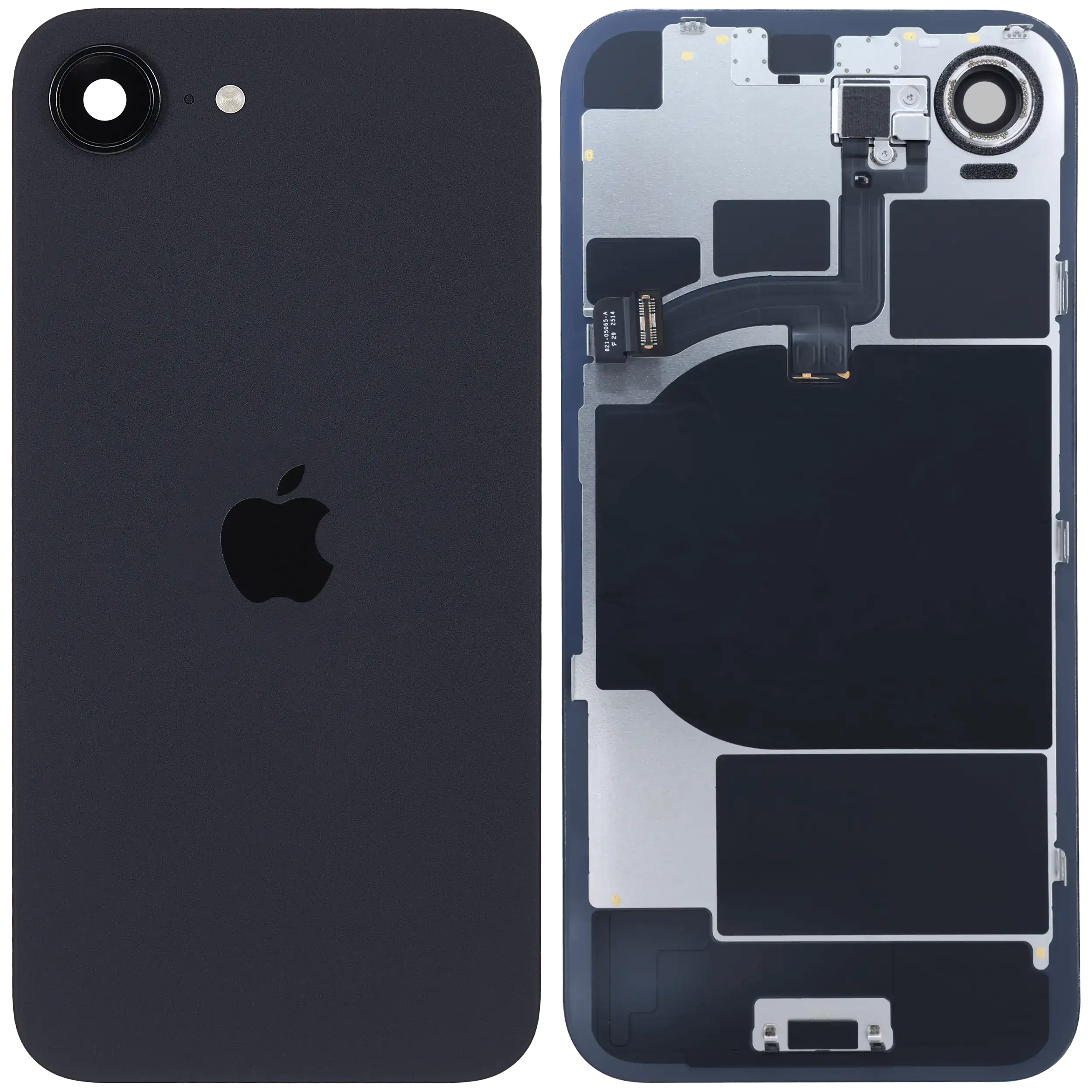 Rückglas mit MagSafe Magnet & NFC & Taschenlampen-Flexkabel für iPhone 16e (Original) (Black (Schwarz)) – Bild 2