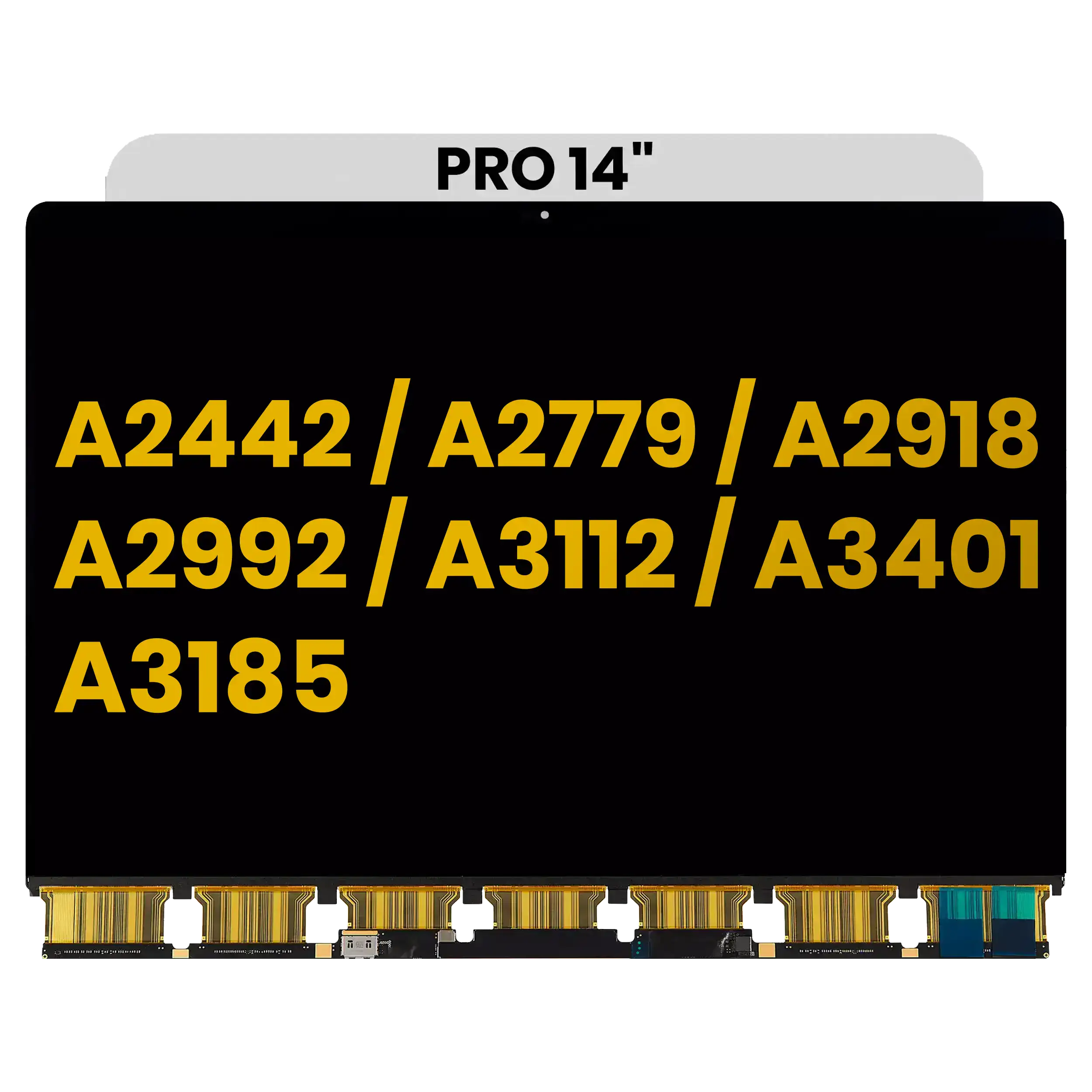 komplette LCD-Displayeinheit (Glossy) für MacBook Pro 14" A3112 / A3401 / A3185 (2024) (vormontiert Lid Angle Sensor Kabel) (ausgebautes Originalteil: Grade A – Bild 3