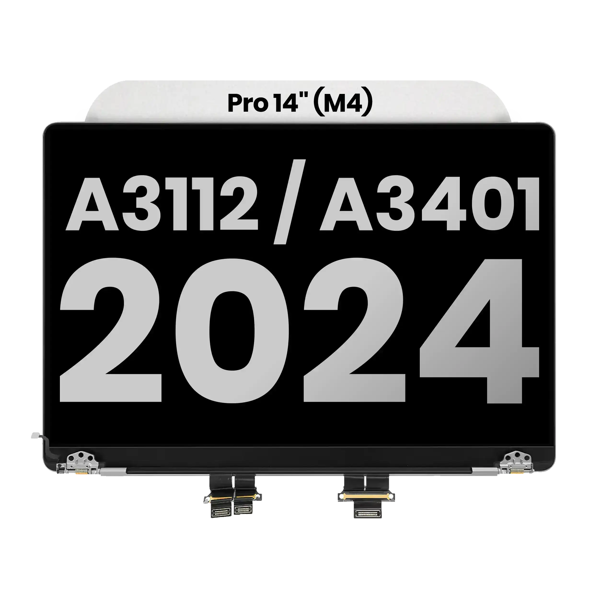 komplette LCD-Displayeinheit (Glossy) MacBook Pro 14" A3112 / A3401 / A3185 (2024) (vormontiert Lid Angle Sensor Kabel) (ausgebautes Originalteil: Grade B) (S – Bild 5