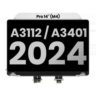 komplette LCD-Displayeinheit (Glossy) MacBook Pro 14" A3112 / A3401 / A3185 (2024) (vormontiert Lid Angle Sensor Kabel) (ausgebautes Originalteil: Grade B) (S