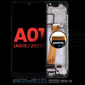 LCD Display mit Rahmen für Samsung Galaxy A01 4G (A015 / 2020) (US Model) (TYPE-C Rahmen) (Aftermarket Plus)