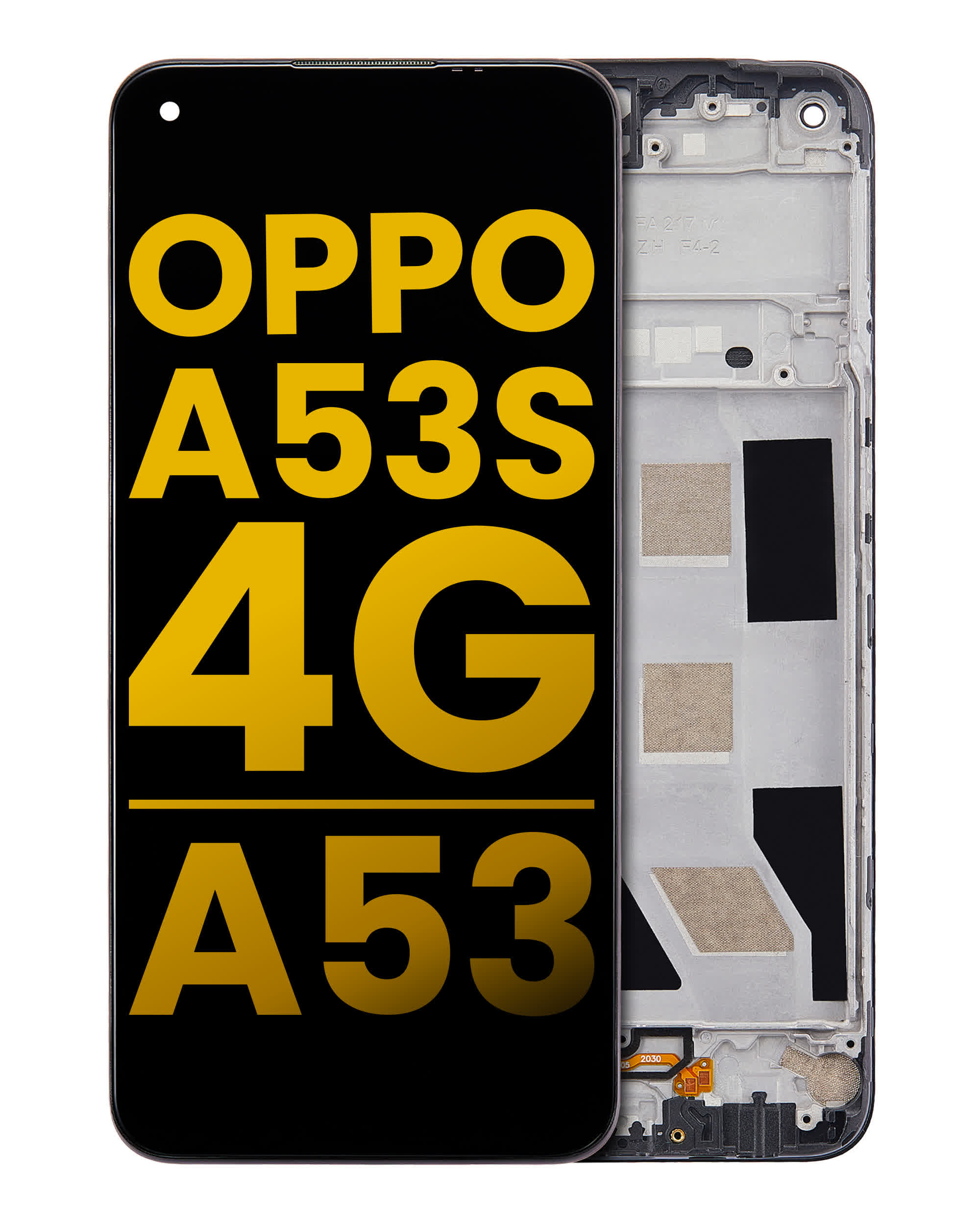 LCD Display mit Rahmen für OPPO A53S 4G / A53 (professionell aufgearbeitet)