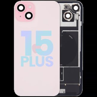 Rückglas mit MagSafe Magnet & NFC & Taschenlampen-Flexkabel für iPhone 15 Plus (Service Pack) (Pink (Rosa))